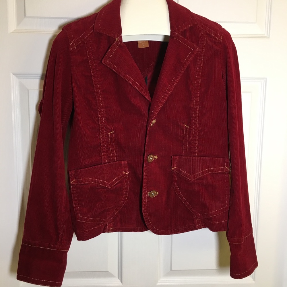 Christopher Blue Red Stretch Corduroy Jacket